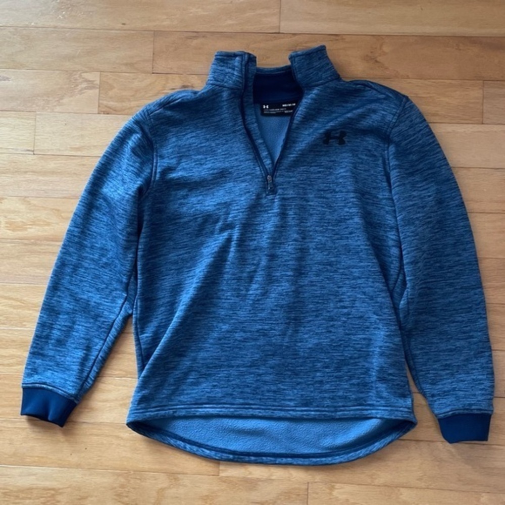 Under Armour Men Armour Fleece 1/2 Zip Long Sleeves Blue Size M